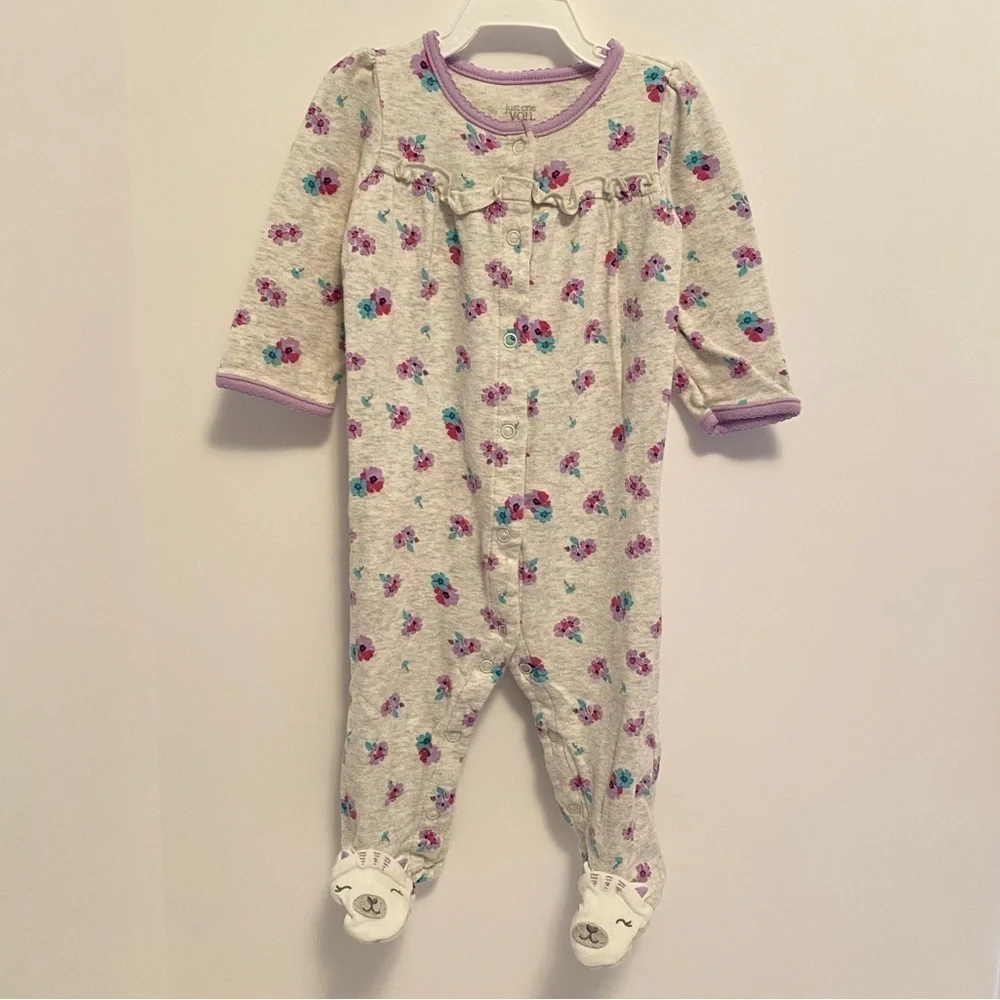 Carter's Baby Girl Infant Cotton Footie PJs 4 Pairs Size 9 Months